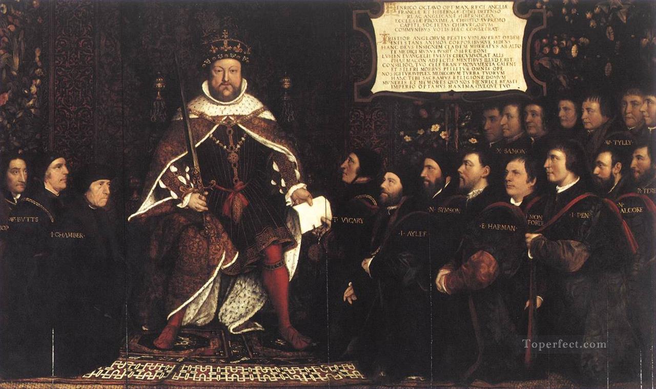 Enrique VIII y los barberos cirujanos renacentistas Hans Holbein el Joven Pintura al óleo